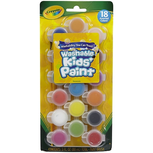 Crayola Washable Kids Paint Set, Back to School Supplies, 18