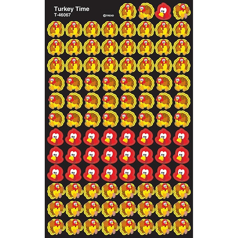 Trend Turkey Time superShapes Stickers, 800 CT (T-46067) image 1