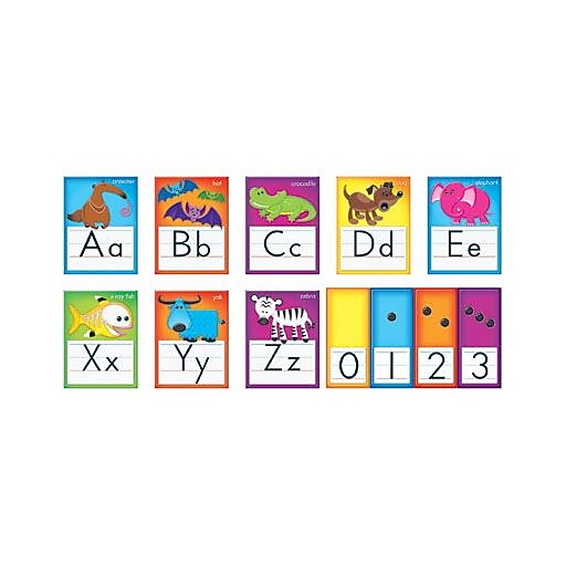 Trend Enterprises Awesome Animals Alphabet Bulletin Board Set, 36
