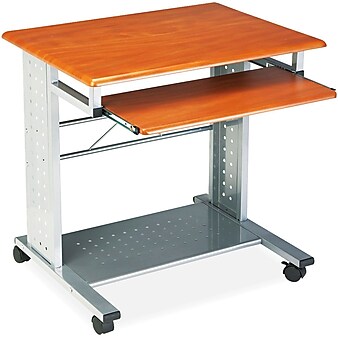 Safco Eastwinds® Empire Series Mobile Workstation with Swivel Wheels, Medium Cherry/Gray (945MEC)