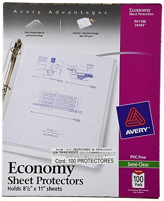 protectors avery economy semi clear sheet weight pack staples reviewsnapshot write num average rating