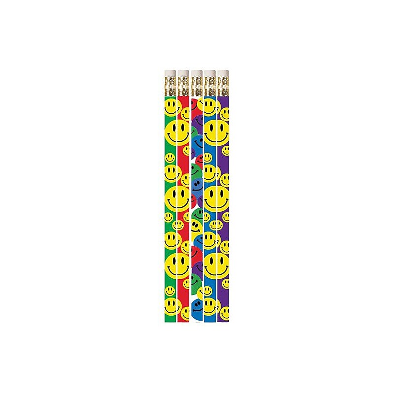 Musgrave Happy Face Assorted Motivational Pencils, Pack of 12 (MUS1467D) image 1