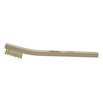 Weiler® Small Hand Scratch Brushes, 8 3/4" Block, Brass Bristles, Curved Handle