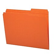 Staples Reinforced File Folder, Straight Cut, Letter Size, Orange, 100/Box (18323)