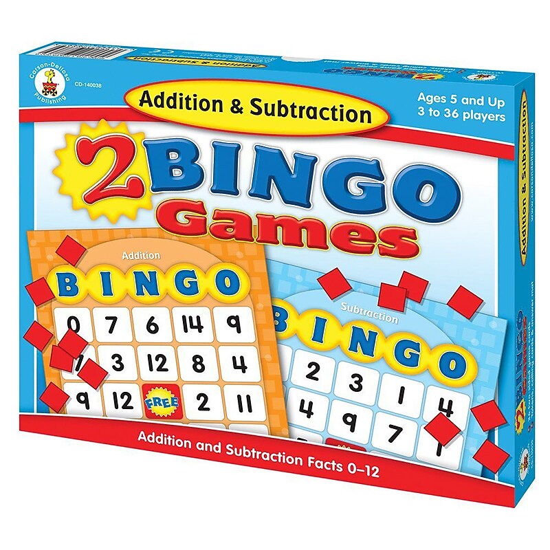 Carson-Dellosa Addition & Subtraction Bingo Board Game (140038) image 1