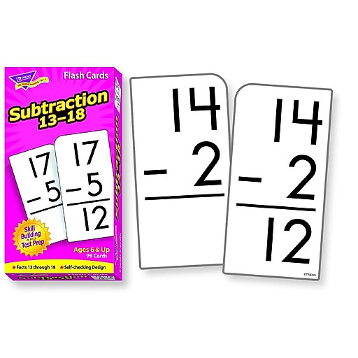Subtraction 13-18 Skill Drill Flash Cards for Grades 1-4, 99 Pack (T