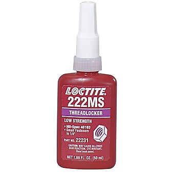 Loctite® 222MS™ Threadlocker, Low Strength/Small Screw, Purple, 10mL