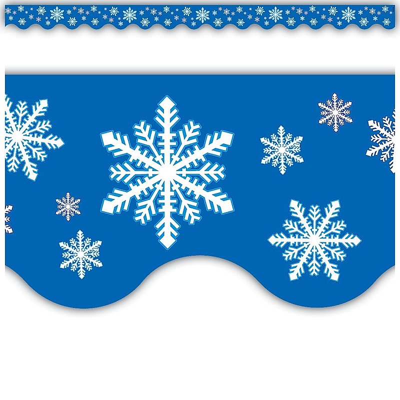 Teacher Created Resources 2 3/16" x 35' Snowflakes Border Trim, 12 Pack(TCR4139) image 1