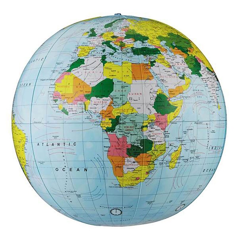 Replogle Globe Political Inflate-A-Globe, Light Blue, 16", 2/Bundle image 1