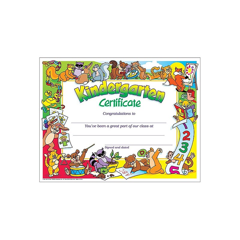 Trend Enterprises Congratulations Kindergarten Certificate, 30/Pack, 4/Bundle image 1