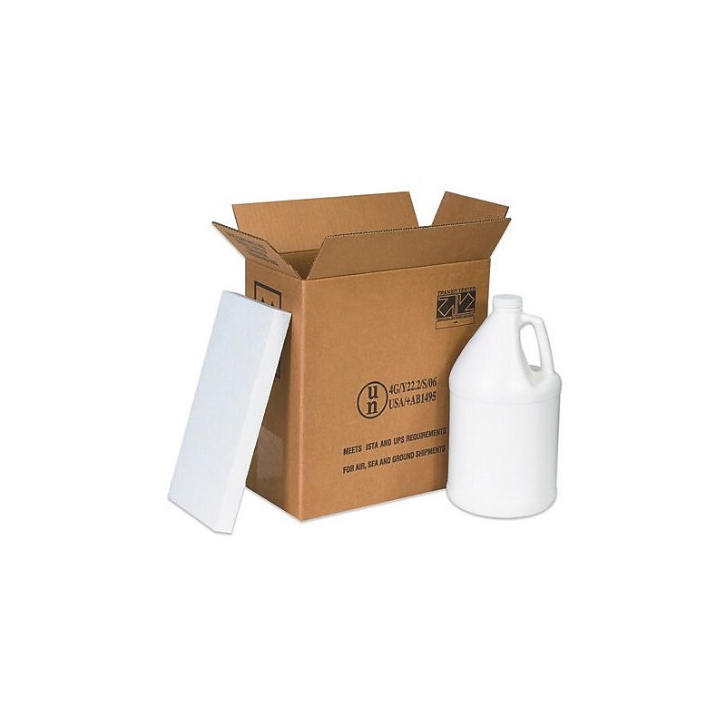 12" x 6" x 12 3/4" - 2 - 1 Gallon Plastic Jug Shipper Kit image 1