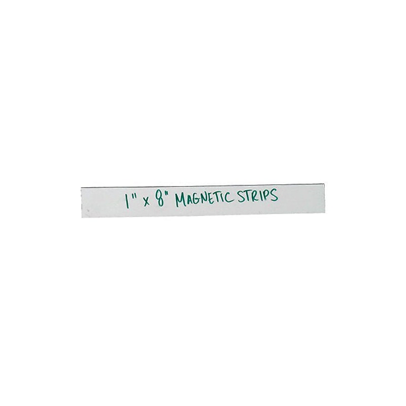 1" x 8" Warehouse Label Magnetic Strips, White (LH174) image 1