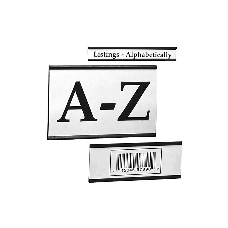 3" x 6" "C" Channel Card Holder, White/Black (LH198) image 1