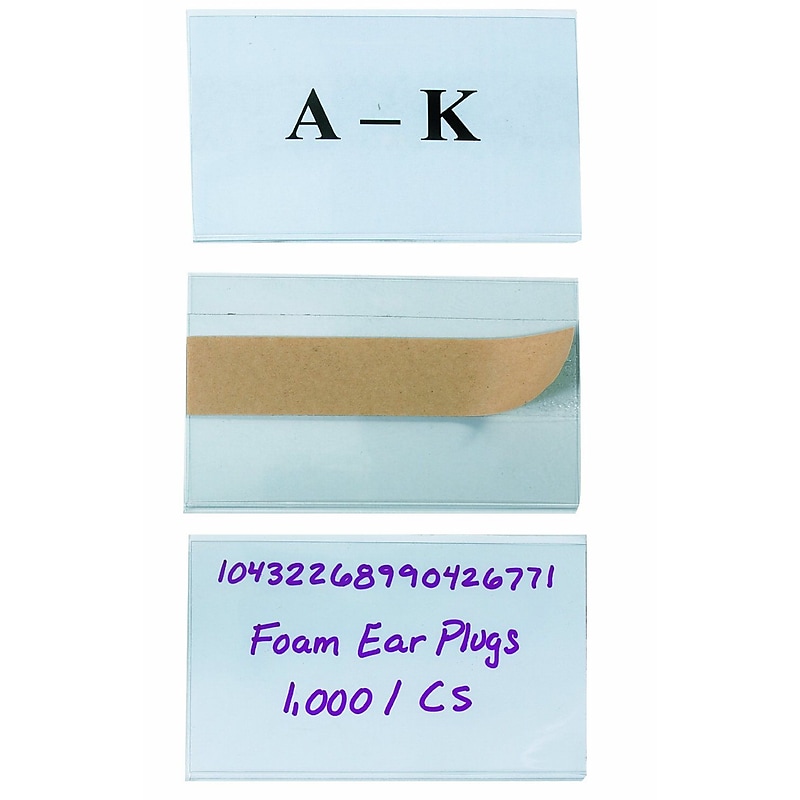 Open Edge 3" x 5" Self Adhesive Label Holders, Clear (LH105) image 1