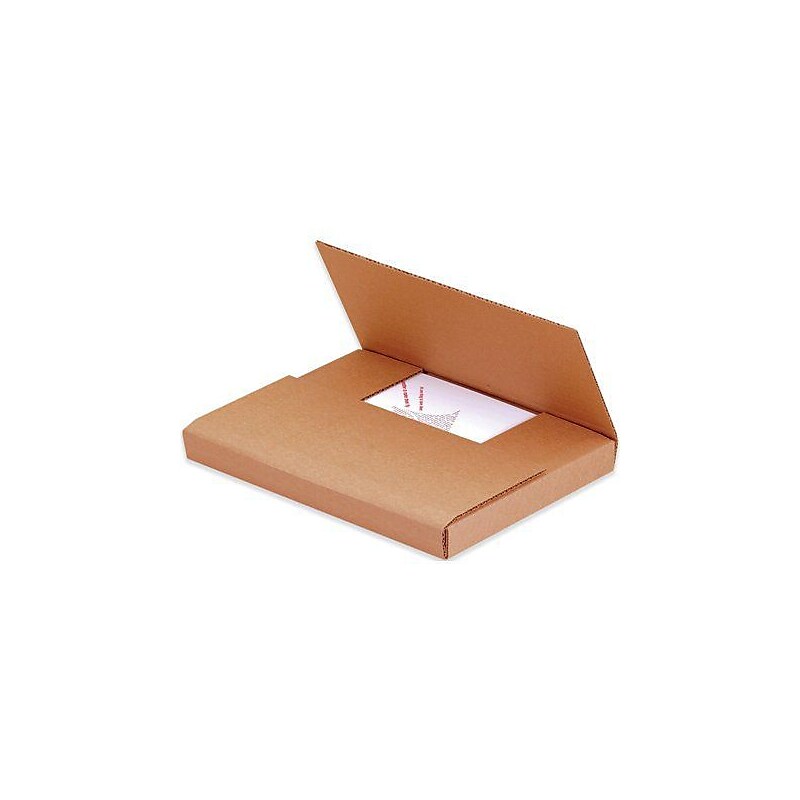 9 1/2" x 6 1/2" x 2" Easy-Fold Mailers, Kraft, 50/Bundle (M962BFK) image 1