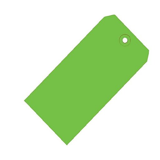 Shipping Tag, 13 Pt, 2 3/4" x 1 3/8", Green, 1000/Case (G11011D) Staples