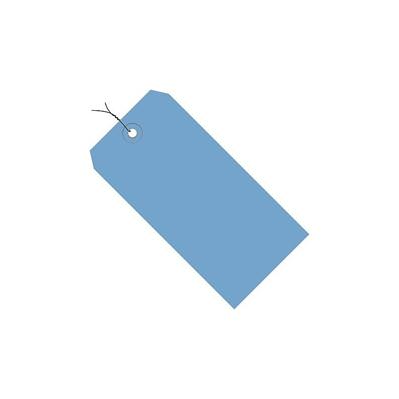 5 1/4" x 2 5/8" - Dark Blue 13 Pt. Shipping Tag - Pre-Wired, 1000/Case (G11063A) image 1