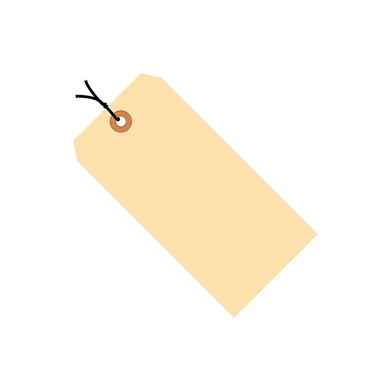 Pre-Wired Tags, 3.75" x 1.88", Manila, 1000/Carton (G30032) image 1