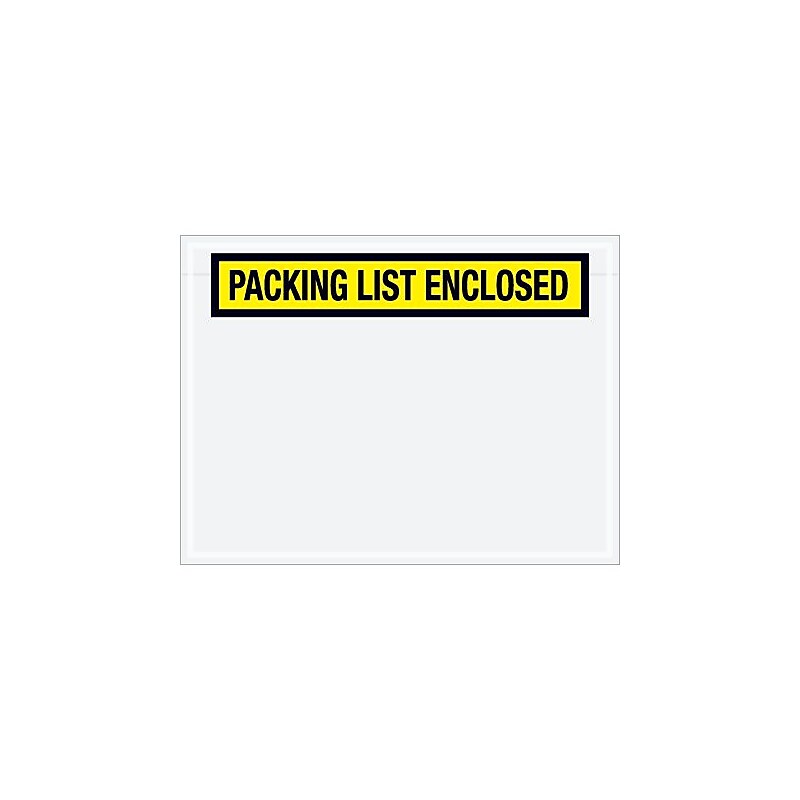 Packing List Envelope, 4 1/2" x 6" - Yellow Panel Face, "Packing List Enclosed", 1000/Case image 1