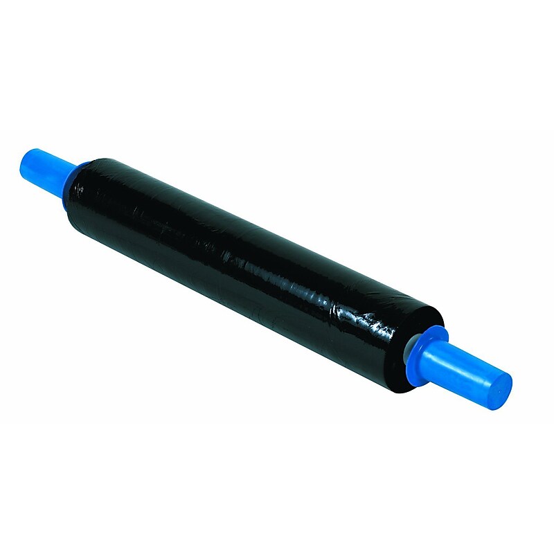 20" x 800' 120 Gauge Blown Stretch Wrap, Black Opaque, 4/Carton (GOOD20120UVI) image 1