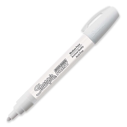 Sharpie® WaterBased Paint Marker, Medium Point, White (37206) Staples