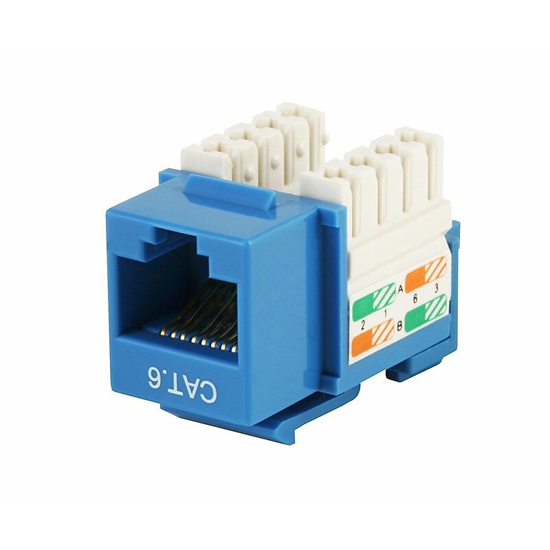 Monoprice® Cat6 Punch Down Keystone Jack, Blue image 1