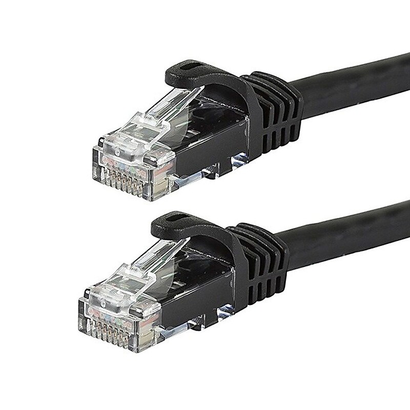 Monoprice FLEXboot Series 7' 24 AWG CAT-6 UTP Ethernet Network Cable, Black image 1