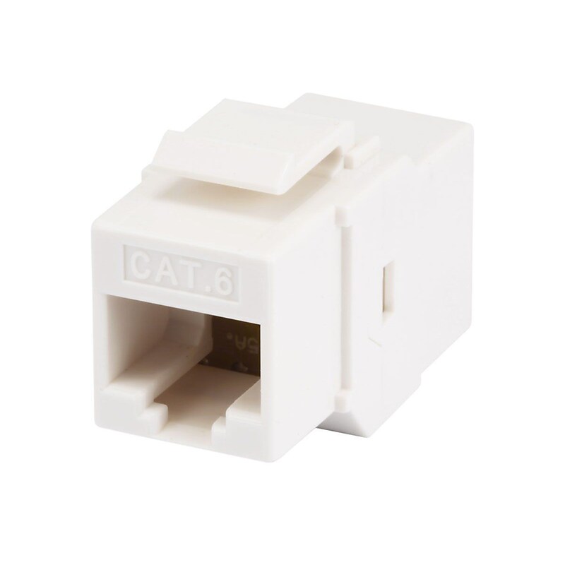 Monoprice® Cat6 Inline Coupler Type Keystone Jack, White image 1
