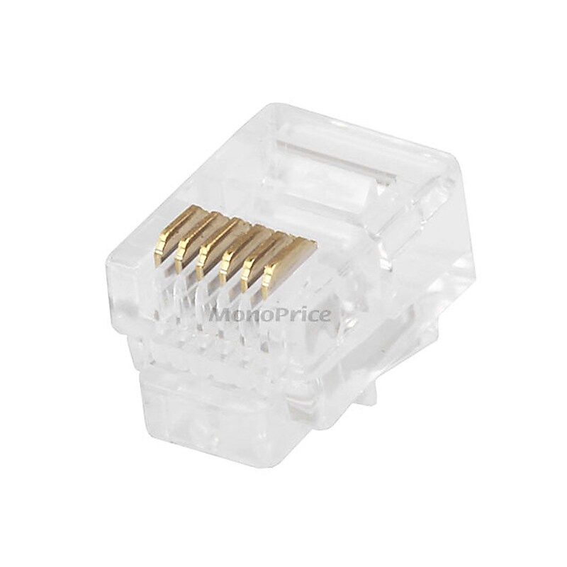 Monoprice® RJ-12 6P6C Plug Round Solid Connector image 1