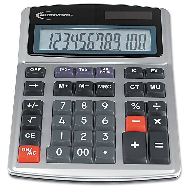 Innovera 15971 Large Digit Commercial IVR15971 12-Digit Desktop Calculator, Silver image 1