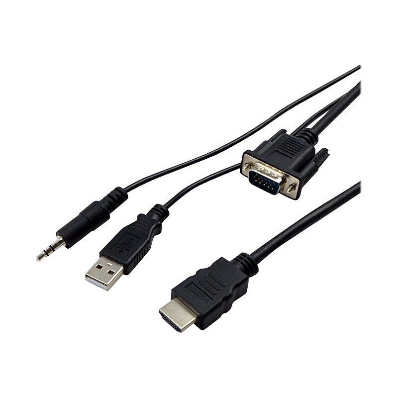 VisionTek® VGA to HDMI Male/Male Active Video Cable, Black (900824) image 1
