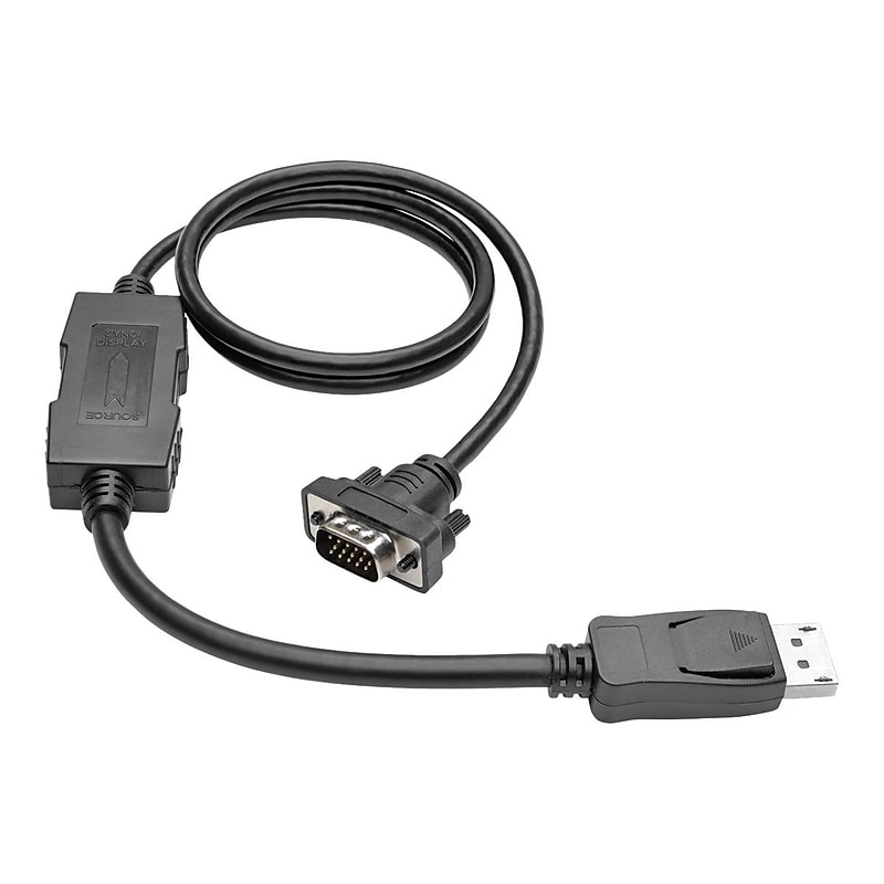 Tripp Lite P581-003-VGA-V2 3' HD-15 VGA/DisplayPort Male/Male Video Cable, Black image 1