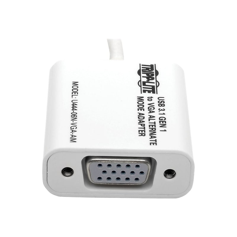Tripp Lite USB 3.1 to VGA Male/Female Graphic Card Adapter, White (U444-06N-VGA-AM) image 1