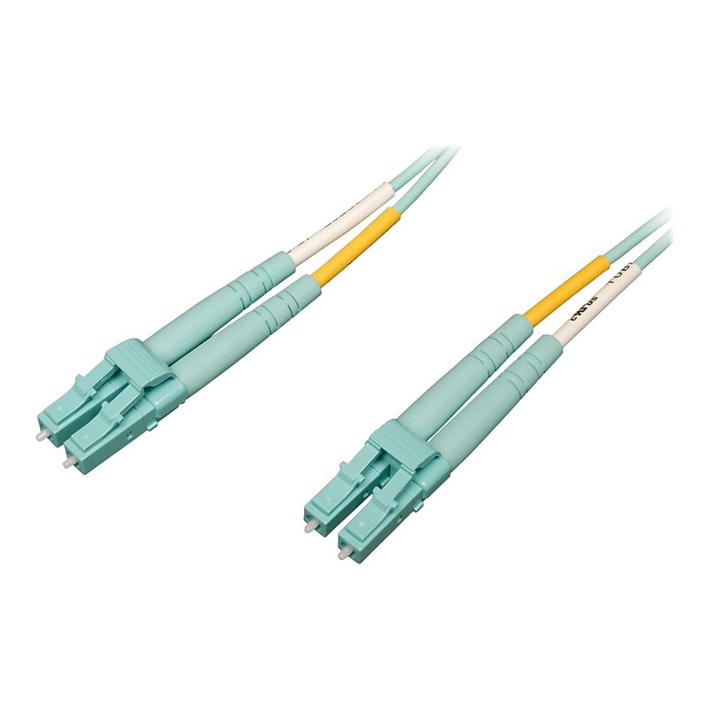Tripp Lite N820 50' LC Male/Male Duplex 50/125 OM4 Multimode Fiber Optic Patch Cable, Aqua image 1
