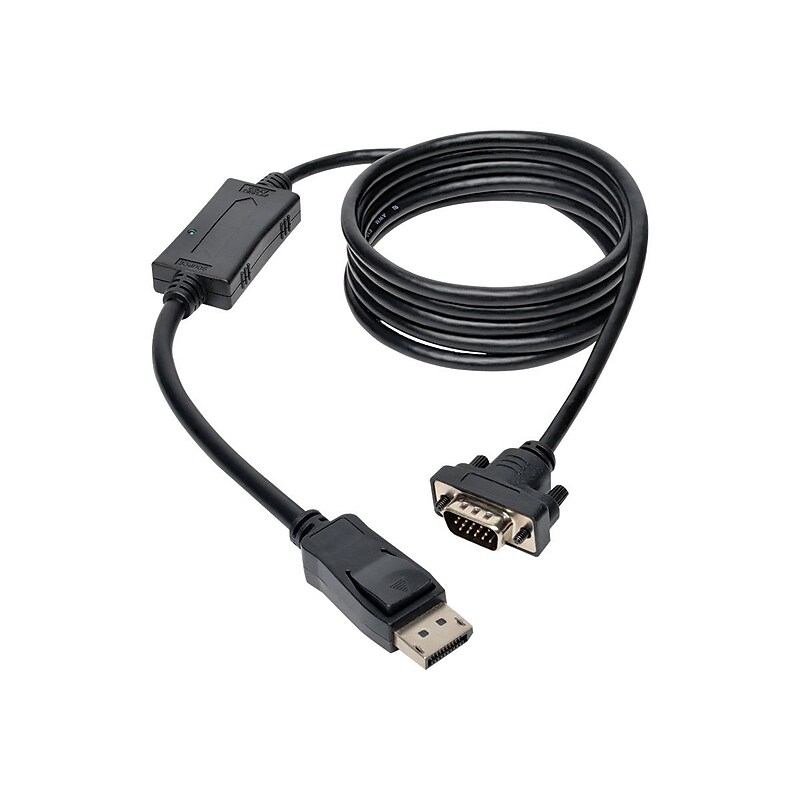 Tripp Lite P581-006-VGA-V2 6' DisplayPort/HD-15 VGA Male/Male Video Cable, Black image 1