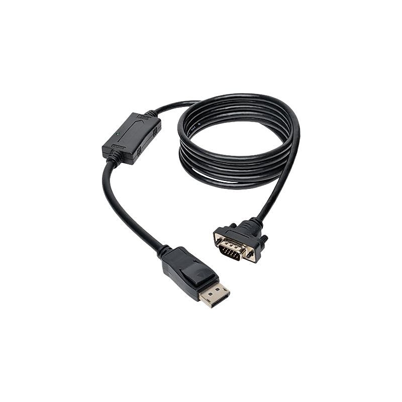 Tripp Lite DisplayPort 1.2 to VGA Male/Male Active Adapter Cable, 10', Black (P581-010-VGA-V2) image 1