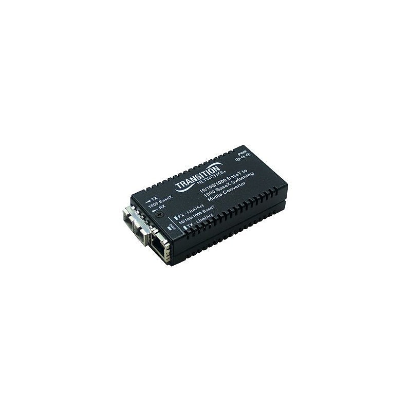 Transition Networks® M/GE-PSW-SX-01 2 Port RJ45 to SC Mini Gigabit Ethernet Media Converter image 1