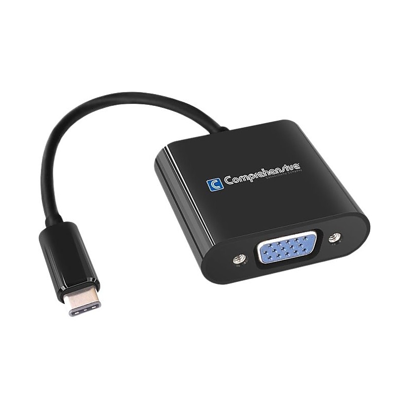 Comprehensive® Type-C USB 3.1/HD-15 VGA Male/Female Adapter Cable, Black image 1