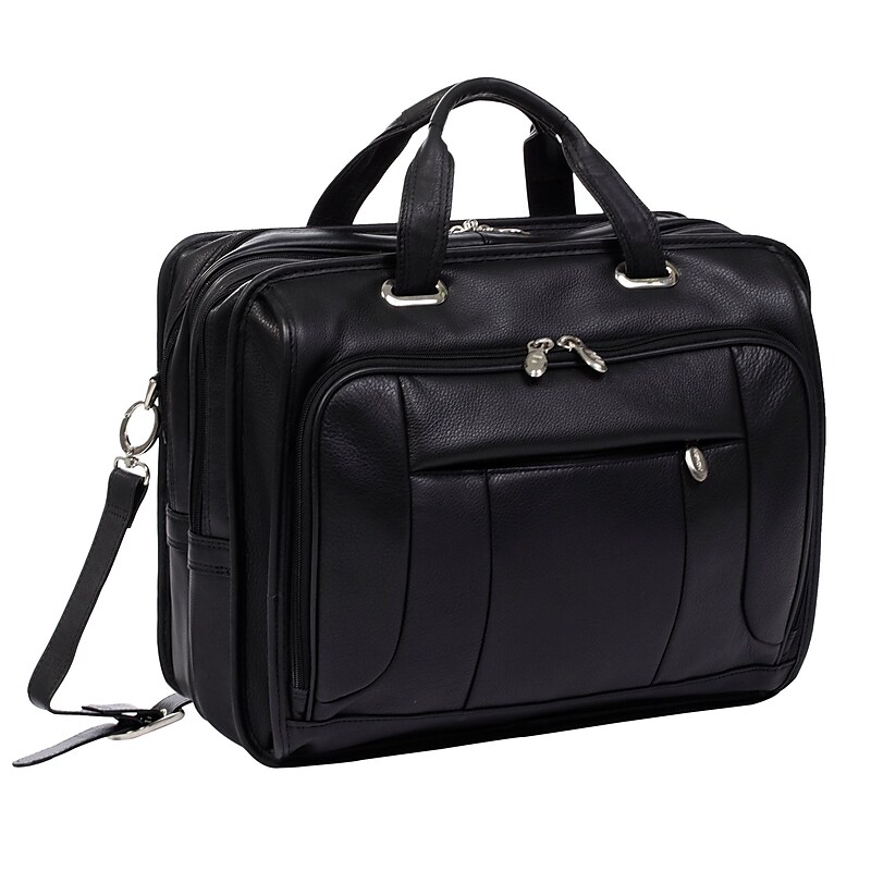 McKlein S Series Laptop Briefcase, Black Leather (15715) image 1