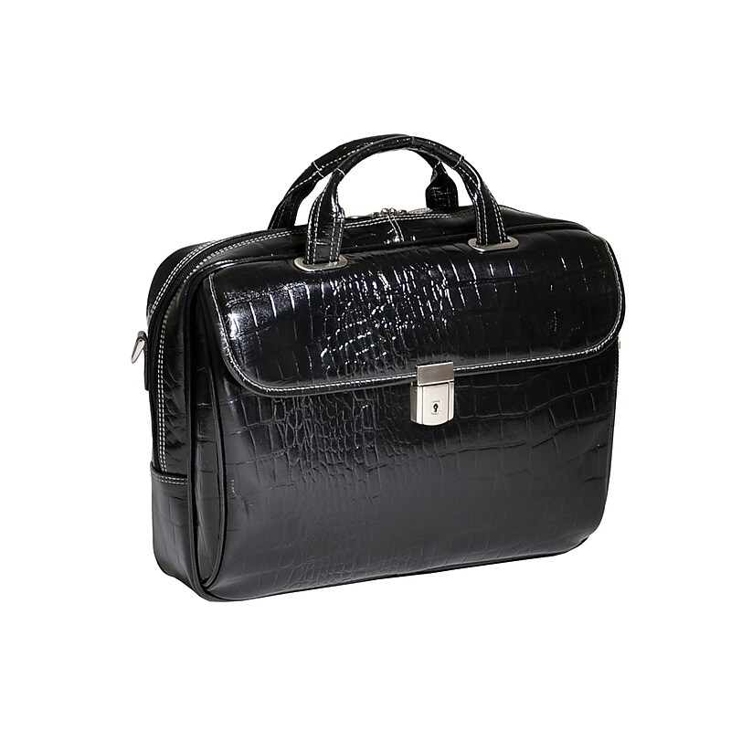 Siamod Leather Briefcase, Laptop Compatible, Black (35535) image 1