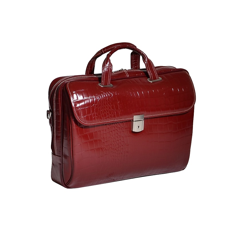 Siamod MONTEROSSO, SERVANO, Embossed Crocco Leather, Tablet Briefcase, Red (35536) image 1