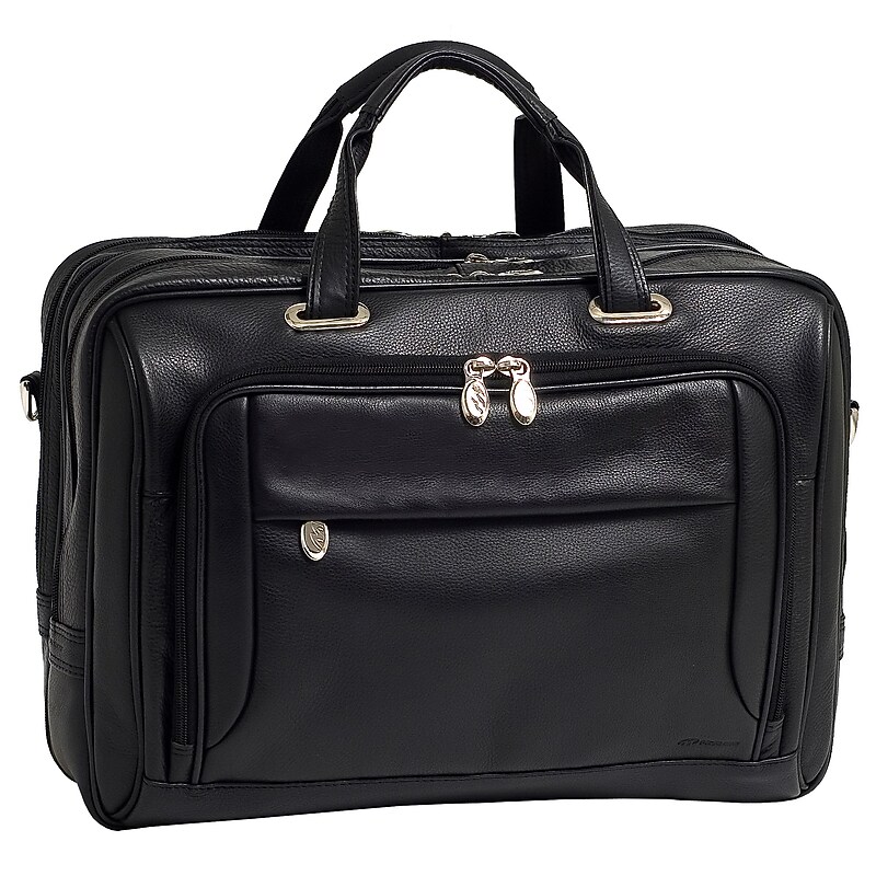 McKlein I Series Expandable Leather Briefcase, Laptop Compatible, Rolling, Black (44575) image 1