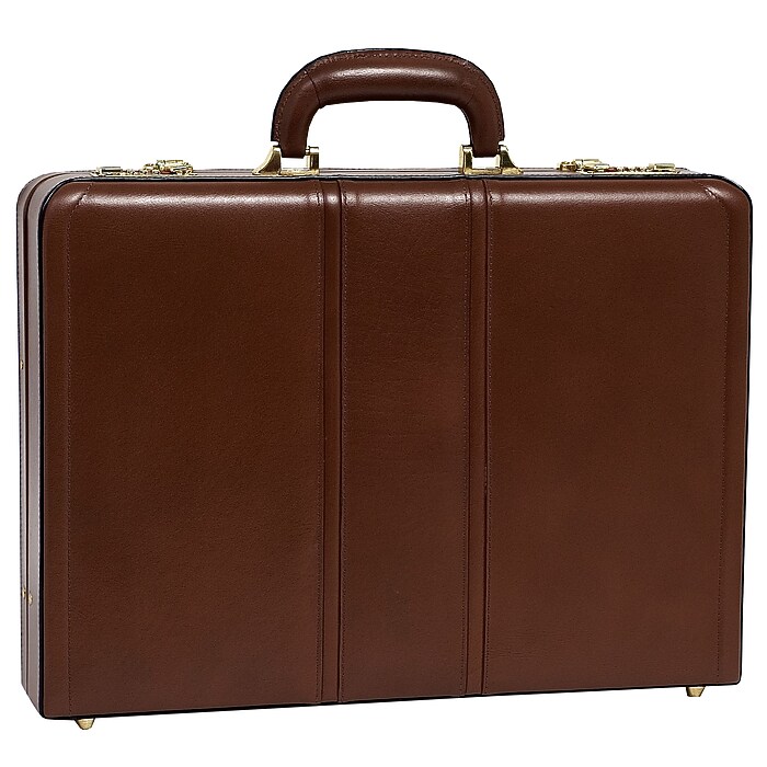 McKlein DALEY Leather Briefcase, Laptop Compatible, Brown (80434