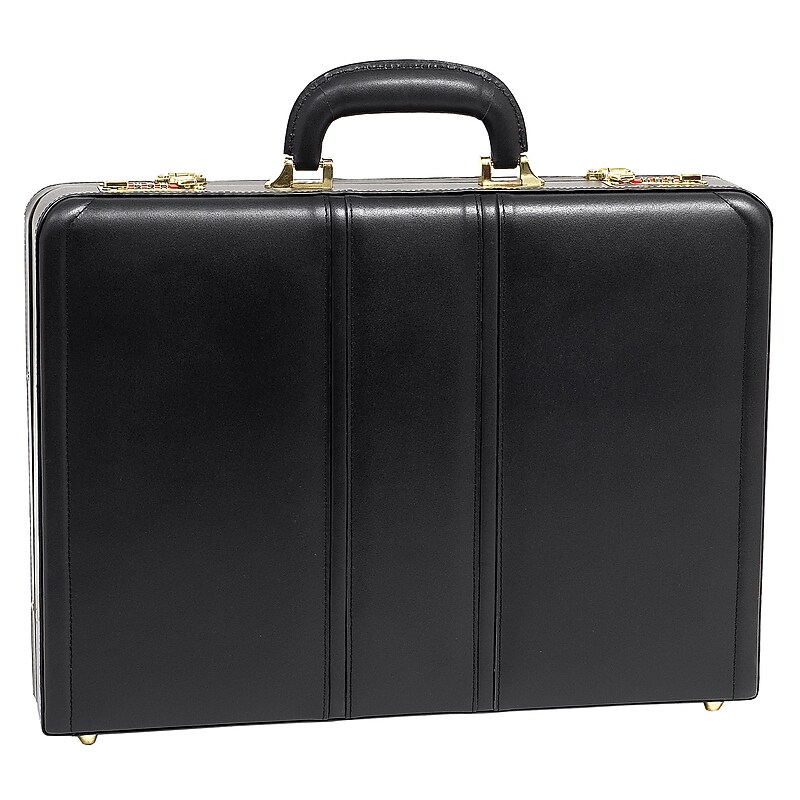 McKlein DALEY Leather Briefcase, Laptop Compatible, Black (80435) image 1