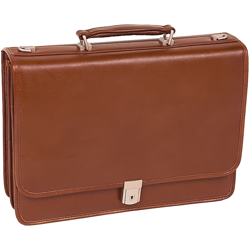McKlein V Series, LEXINGTON, Top Grain Cowhide Leather,Flapover Double Compartment Briefcase, Brown (83544) image 1