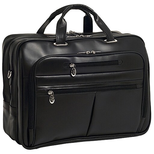 McKlein R Series Laptop Briefcase, Black Leather (86515) at Staples