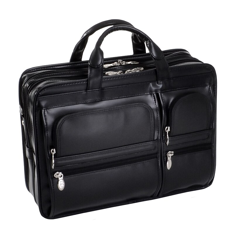 McKlein Leather Briefcase, Laptop Compatible, Black (88435) image 1