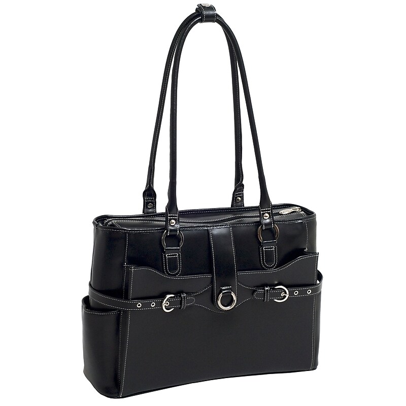 McKlein WILLOW SPRINGS W Series Laptop Briefcase, Black Leather (96565) image 1