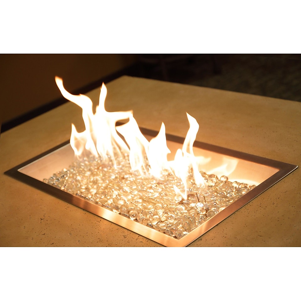 The Outdoor GreatRoom Company Steel / Glass Gas Fire Pit Burner; 12 x 42