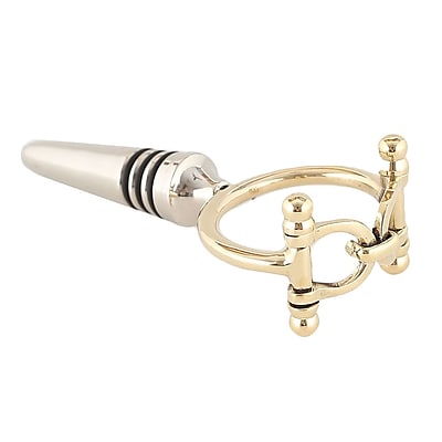 ClassicTouch Tervy Buckle Bottle Stopper; Gold